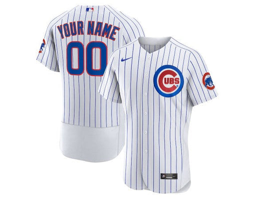 Custom Chicago Cubs Flex Base Jersey - White