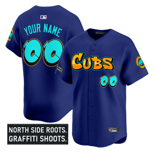 Custom Chicago Cubs Jersey Graffiti North Side Edition Stitched Royal