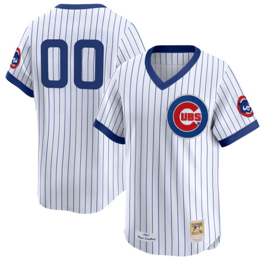 Custom Chicago Cubs Jersey Name and Number Pinstripe All Stitched