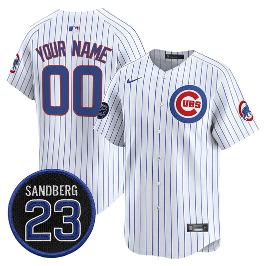 Custom Chicago Cubs Jersey Ryne Sandberg Tribute Stitched Stripes