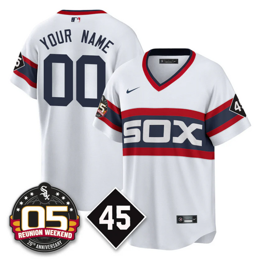 Custom Chicago White Sox Jersey Bobby Jenks 2025 Reunion Weekend Cooperstown