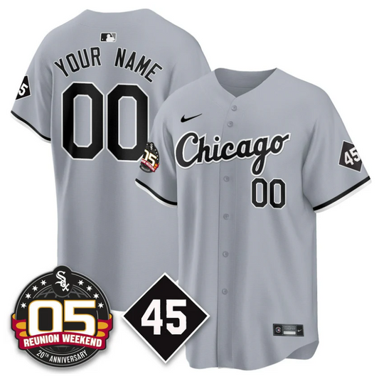 Custom Chicago White Sox Jersey Bobby Jenks 2025 Reunion Weekend Gray