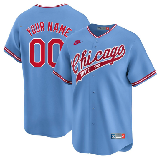 Custom Chicago White Sox Jersey Name and Number Light Blue All Stitched