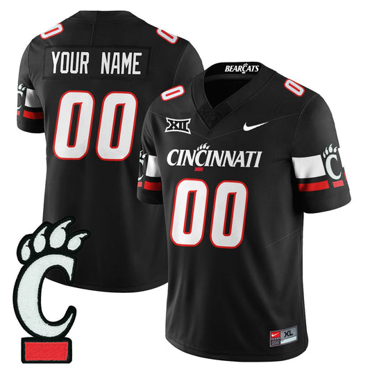 Custom Cincinnati Bearcats Jersey Name, Number Football 2025 Stitched Black