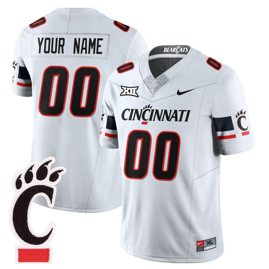 Custom Cincinnati Bearcats Jersey Name, Number Football 2025 Stitched White