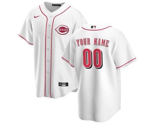 Custom Cincinnati Reds Cool Base Jersey - White
