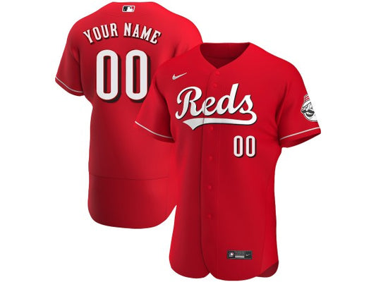 Custom Cincinnati Reds Flex Base Jersey - Red