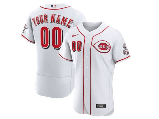 Custom Cincinnati Reds Flex Base Jersey - White