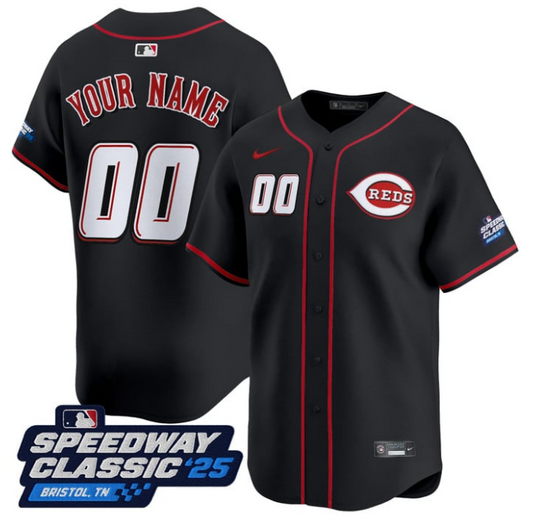 Custom Cincinnati Reds Jersey Name, Number Speedway Classic Stitched Black