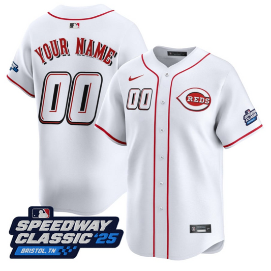 Custom Cincinnati Reds Jersey Name, Number Speedway Classic Stitched White