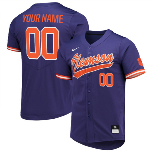 Custom Clemson Tigers Baseball White Jersey – All Stitched