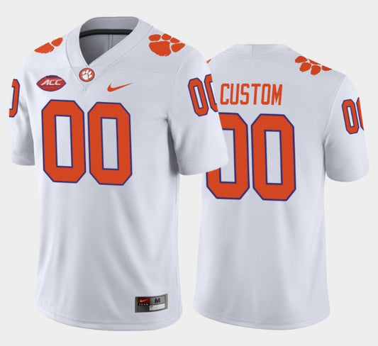 Custom Clemson Tigers Jersey Name and Number College NCAA Football Away White
