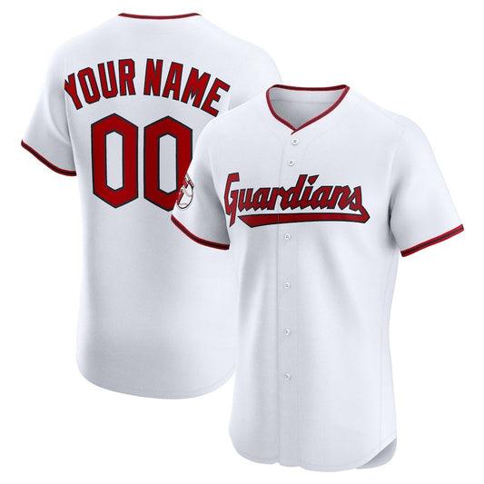 Custom Cleveland Guardians Home Elite Jersey – White Stitched Baseball Jerseys