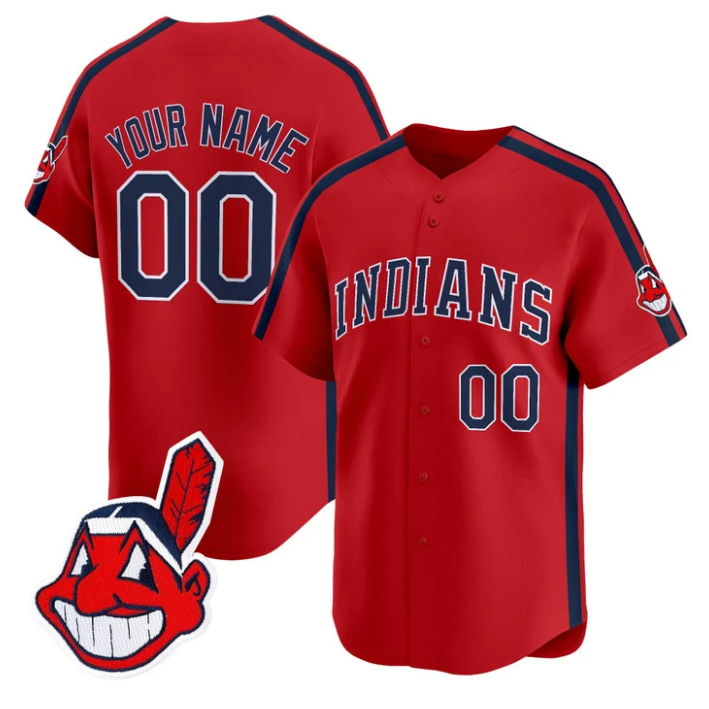 Custom Cleveland Indians Jersey Ricky Wild Thing Vaughn Stitched Red