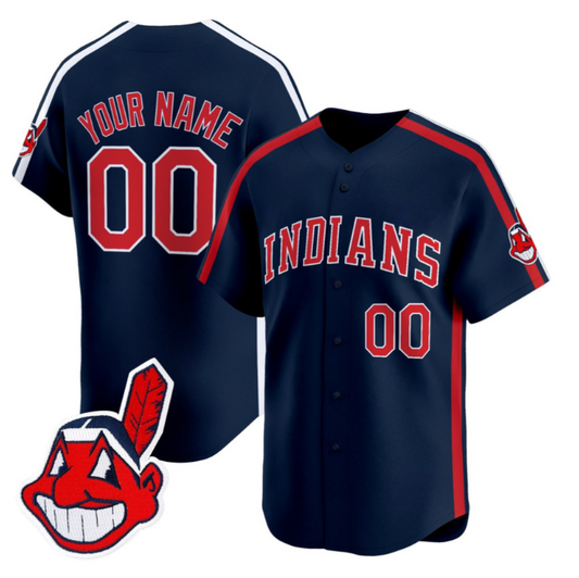 Custom Cleveland Indians Ricky 'Wild Thing' Vaughn Jersey Name, Number Navy