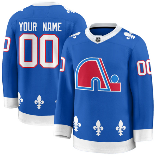 Custom Colorado Avalanche Jersey Honour Quebec Nordiques Throwback Stitched