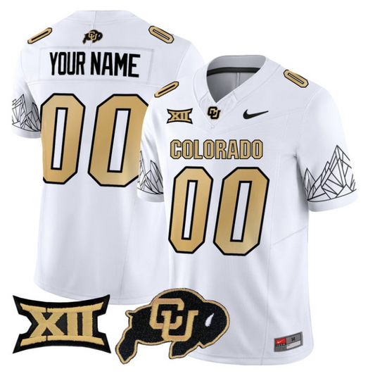 Custom Colorado Buffaloes Jersey Name, Number 2025 Limited V2 Stitched White