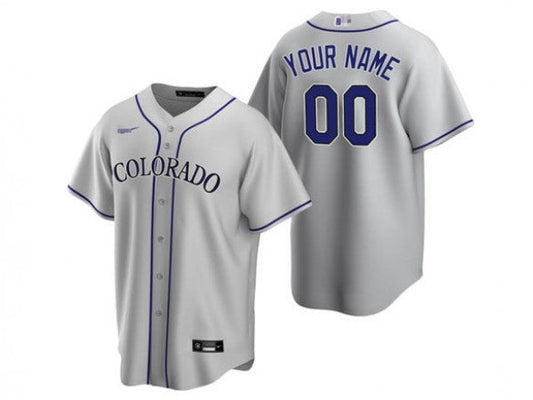 Custom Colorado Rockies Cool Base Jersey - Gray