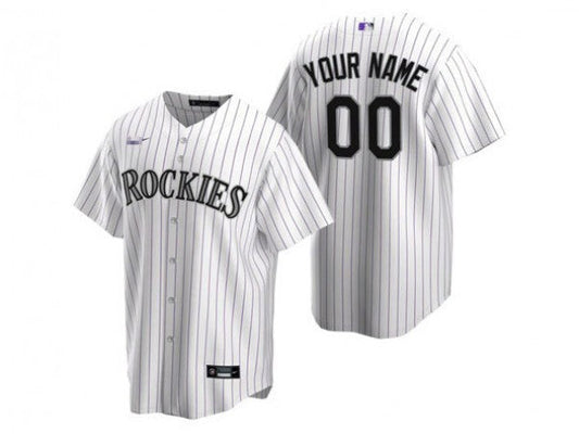 Custom Colorado Rockies Cool Base Jersey - White