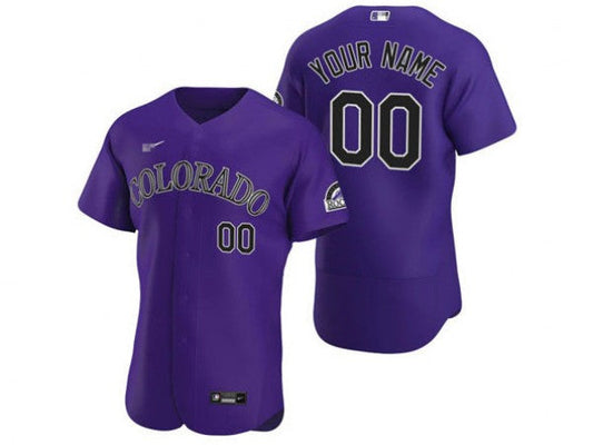 Custom Colorado Rockies Flex Base Jersey - Purple