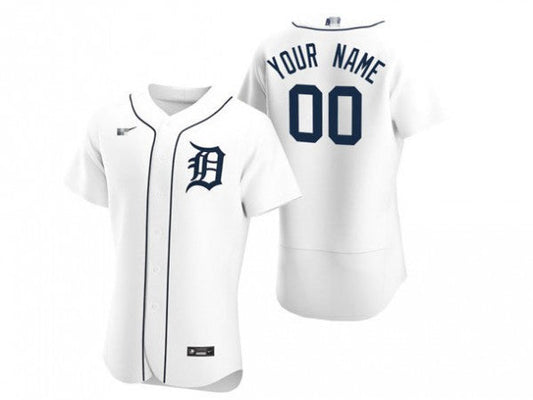 Custom Detroit Tigers Flex Base Jersey - White