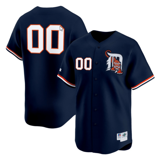 Custom Detroit Tigers Navy Jersey Name and Number All Stitched