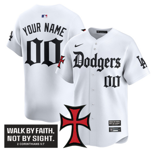Custom Dodgers Jersey Faith Glory Edition Vapor Premier Limited Stitched White