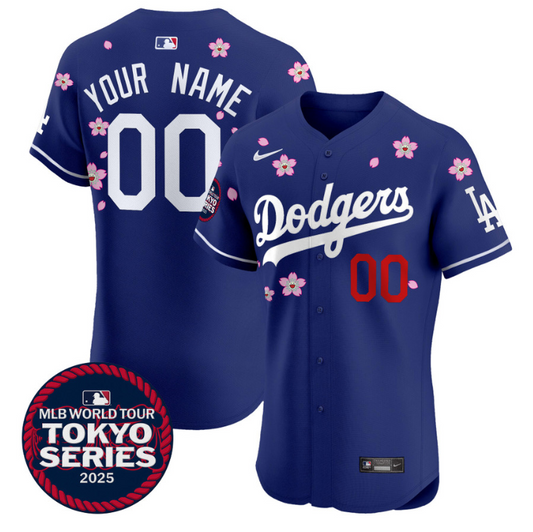 Custom Dodgers Jersey Tokyo Series 2025 Vapor Premier Elite Stitched Royal