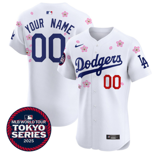 Custom Dodgers Jersey Tokyo Series 2025 Vapor Premier Elite Stitched White