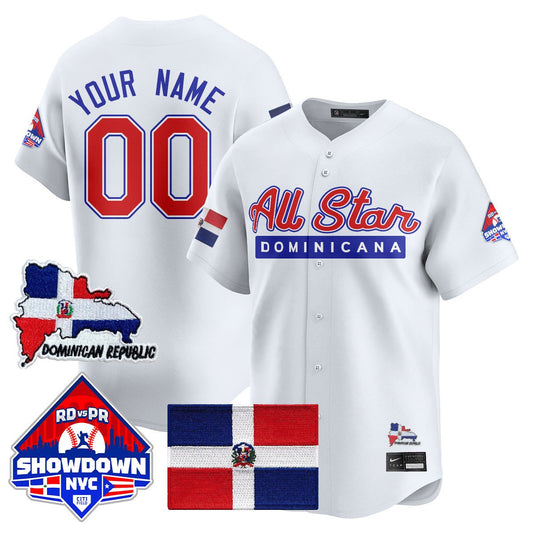 Custom Dominican Republic Jersey Baseball All-Star 2025 Stitched White