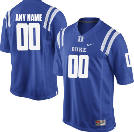 Custom Duke Blue Devils Jersey Name and Number NCAA College Football Blue