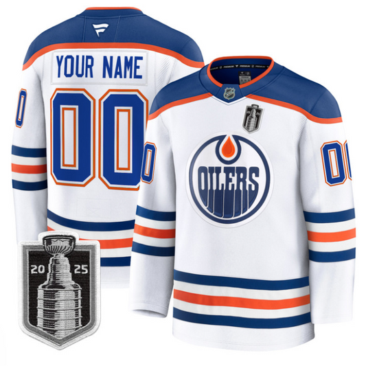 Custom Edmonton Oilers Jersey 2025 Stanley Cup Final Stitched Away