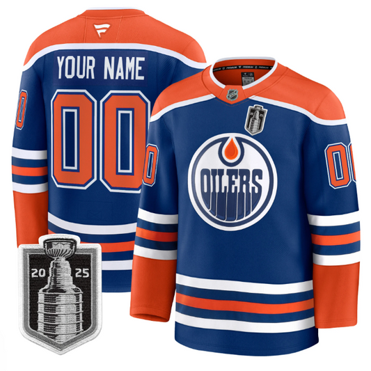 Custom Edmonton Oilers Jersey 2025 Stanley Cup Final Stitched Home