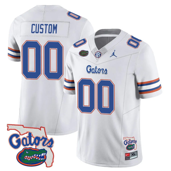 Custom Florida Gators Jersey Name and Number College Football White Limited – All Stitched
