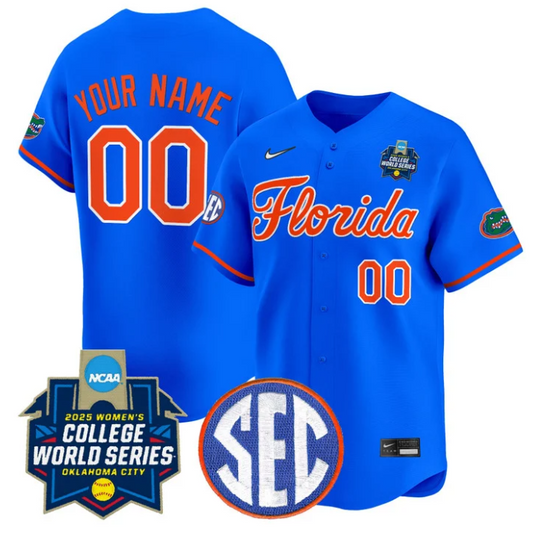 Custom Florida Gators Jersey Softball 2025 World Series Stitched Royal