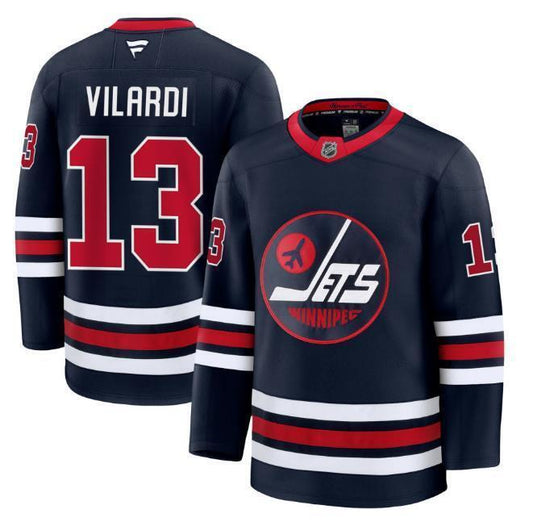 Custom Gabriel Vilardi Jets Jersey - Alternate Navy All Stitched