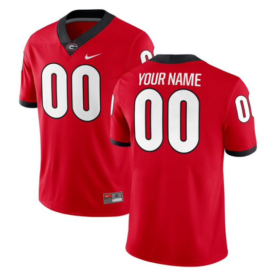 Custom Georgia Bulldogs Jersey Name, Number College Football Stitched Red
