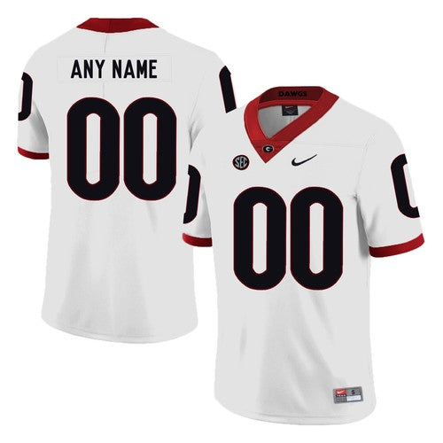 Custom Georgia Bulldogs Jersey Name and Number College NCAA Football White