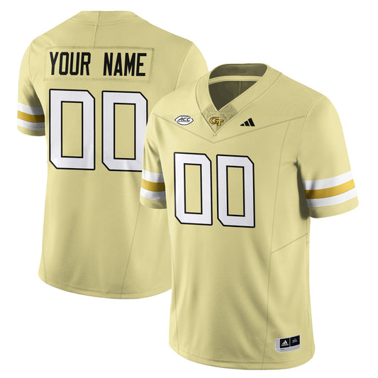 Custom Georgia Tech Jersey Football 2025 Vapor Limited Stitched Gold