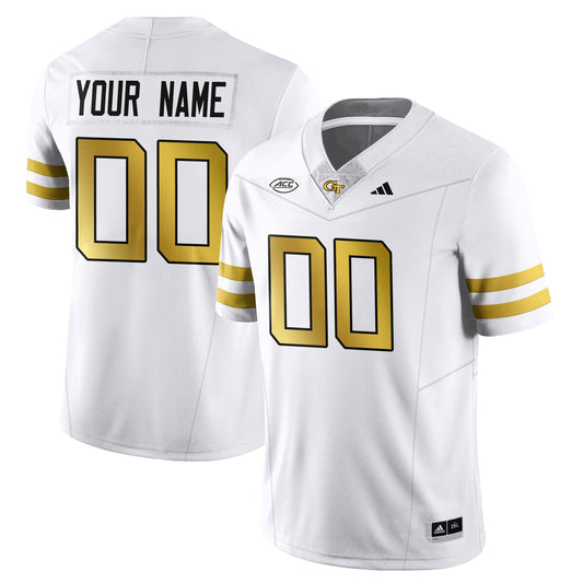Custom Georgia Tech Jersey Football 2025 Vapor Limited Stitched White