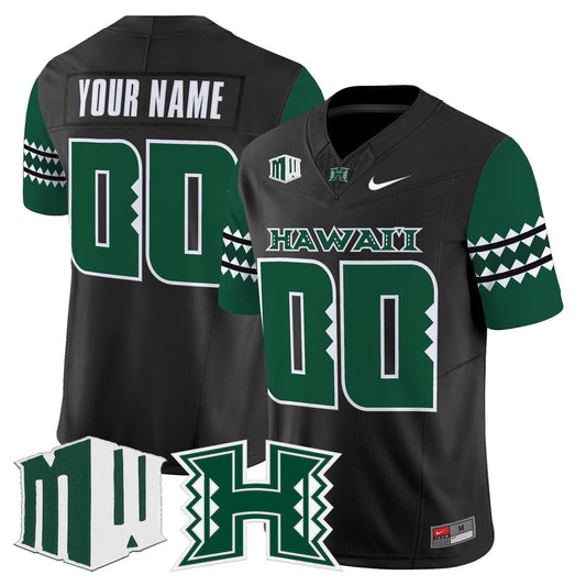 Custom Hawai'i Rainbow Warriors Jersey Name, Number 2025 Vapor Stitched Black