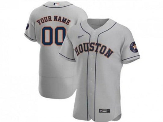 Custom Houston Astros Flex Base Jersey - Gray