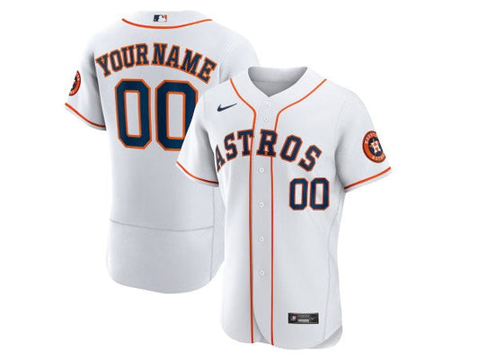 Custom Houston Astros Flex Base Jersey - White