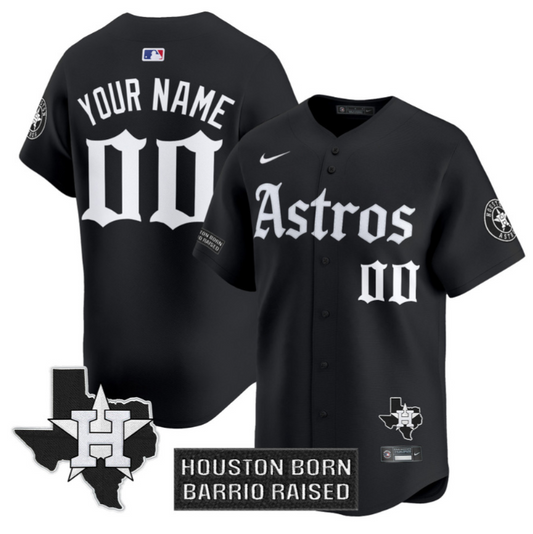 Custom Houston Astros Jersey Gothic Edition Vapor Premier Limited Stitched Black