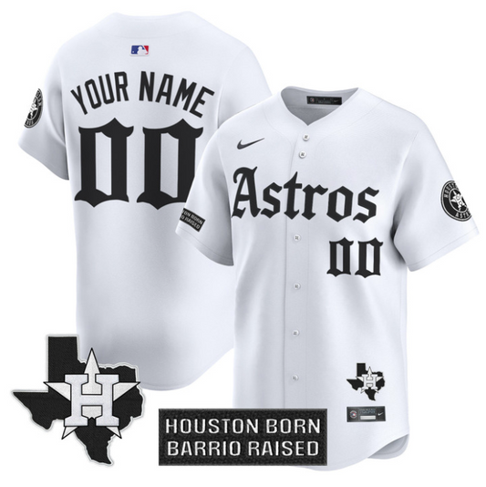 Custom Houston Astros Jersey Gothic Edition Vapor Premier Limited Stitched White