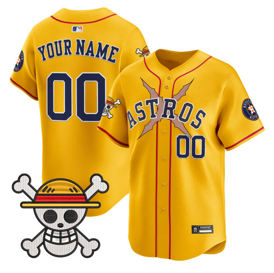 Custom Houston Astros Jersey Name, Number One Piece 2025 Limited Stitched Gold