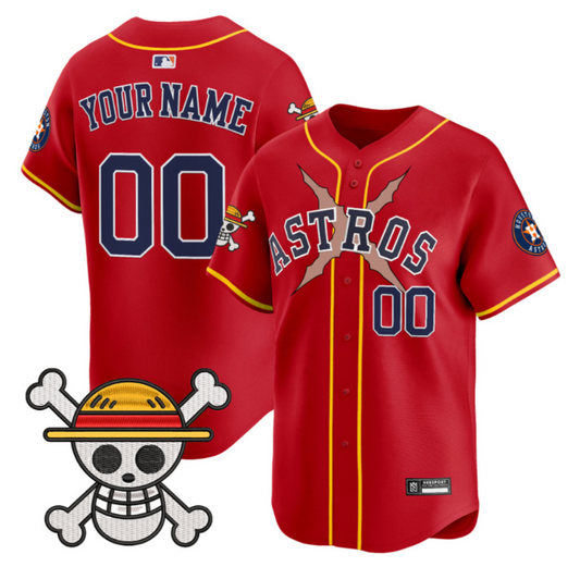 Custom Houston Astros Jersey Name, Number One Piece 2025 Limited Stitched Red