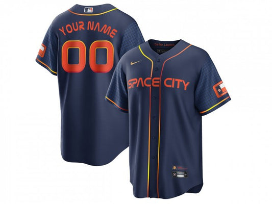 Custom Houston Astros Navy City Connect Limited Jersey