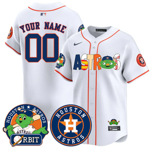 Custom Houston Astros Orbit Jersey Name, Number Vapor Premier Stitched White