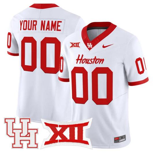 Custom Houston Cougars Jersey Name, Number 2025 Vapor Stitched White